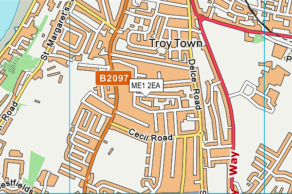 ME1 2EA map - OS VectorMap District (Ordnance Survey)