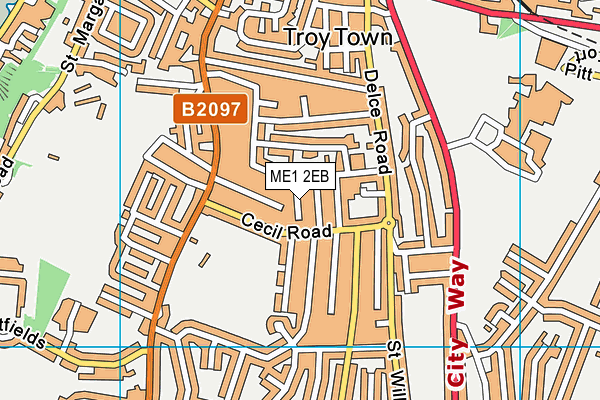 ME1 2EB map - OS VectorMap District (Ordnance Survey)