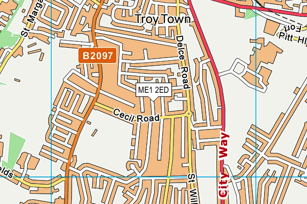 ME1 2ED map - OS VectorMap District (Ordnance Survey)
