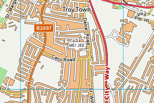 ME1 2EE map - OS VectorMap District (Ordnance Survey)