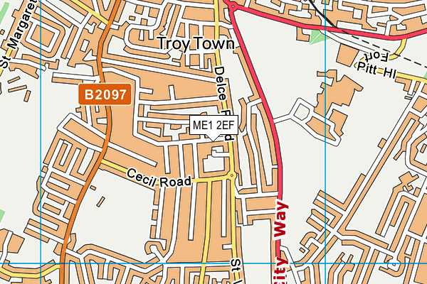 ME1 2EF map - OS VectorMap District (Ordnance Survey)