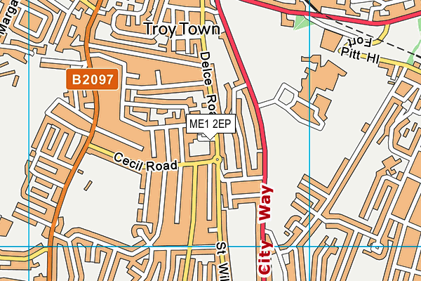 ME1 2EP map - OS VectorMap District (Ordnance Survey)