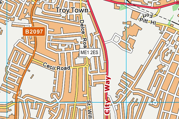 ME1 2ES map - OS VectorMap District (Ordnance Survey)