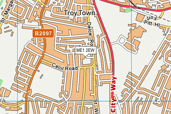 ME1 2EW map - OS VectorMap District (Ordnance Survey)