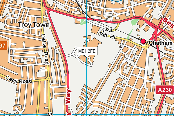 ME1 2FE map - OS VectorMap District (Ordnance Survey)