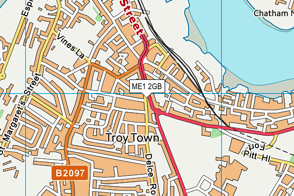 ME1 2GB map - OS VectorMap District (Ordnance Survey)