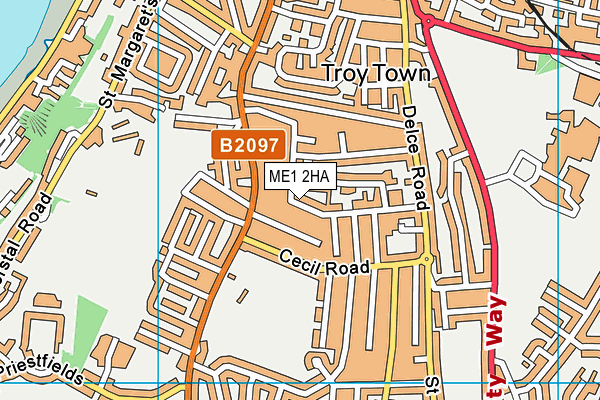 ME1 2HA map - OS VectorMap District (Ordnance Survey)