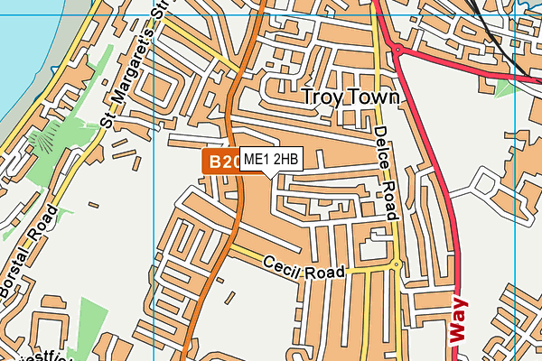 ME1 2HB map - OS VectorMap District (Ordnance Survey)