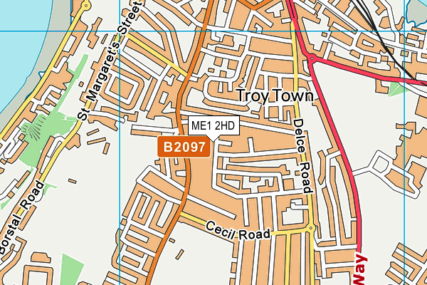 ME1 2HD map - OS VectorMap District (Ordnance Survey)