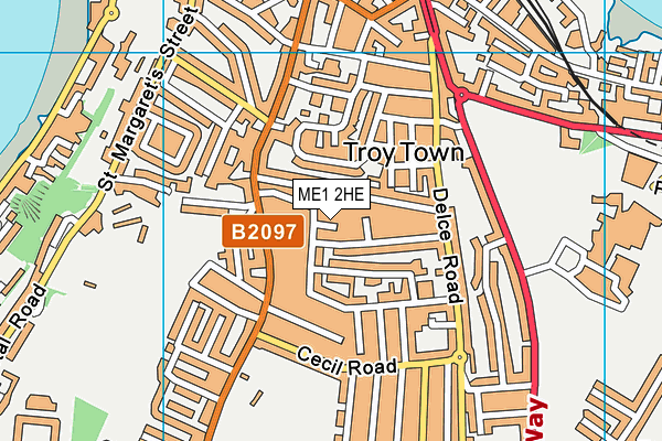 ME1 2HE map - OS VectorMap District (Ordnance Survey)