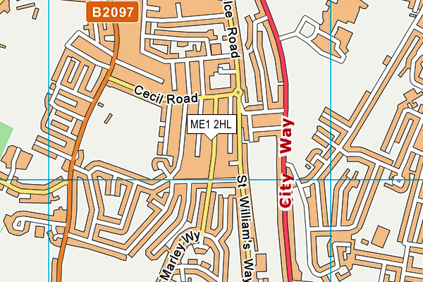 ME1 2HL map - OS VectorMap District (Ordnance Survey)