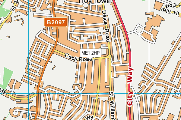 ME1 2HP map - OS VectorMap District (Ordnance Survey)