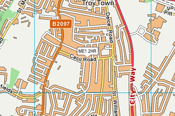 ME1 2HR map - OS VectorMap District (Ordnance Survey)