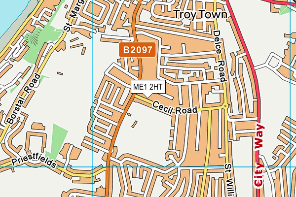 ME1 2HT map - OS VectorMap District (Ordnance Survey)