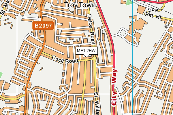 ME1 2HW map - OS VectorMap District (Ordnance Survey)