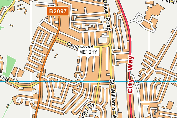 ME1 2HY map - OS VectorMap District (Ordnance Survey)