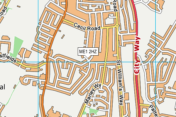 ME1 2HZ map - OS VectorMap District (Ordnance Survey)