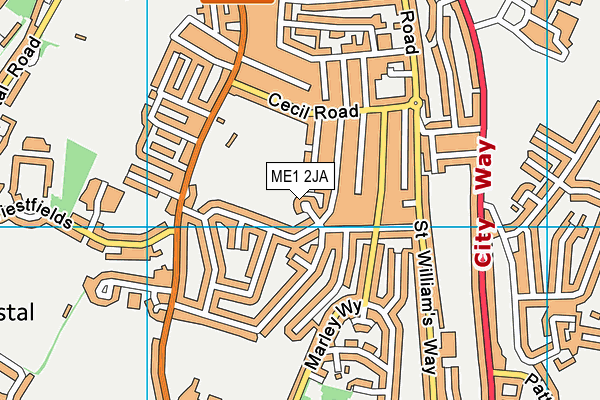 ME1 2JA map - OS VectorMap District (Ordnance Survey)