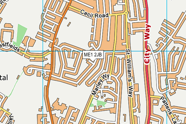 ME1 2JB map - OS VectorMap District (Ordnance Survey)