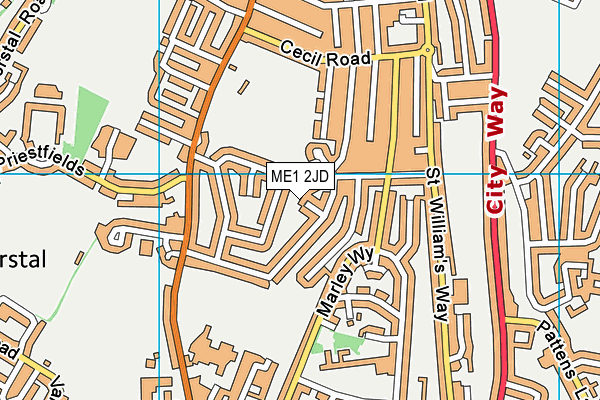 ME1 2JD map - OS VectorMap District (Ordnance Survey)