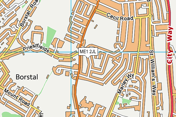 ME1 2JL map - OS VectorMap District (Ordnance Survey)