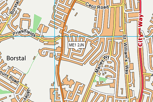 ME1 2JN map - OS VectorMap District (Ordnance Survey)