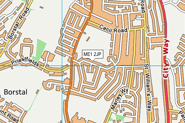 ME1 2JP map - OS VectorMap District (Ordnance Survey)