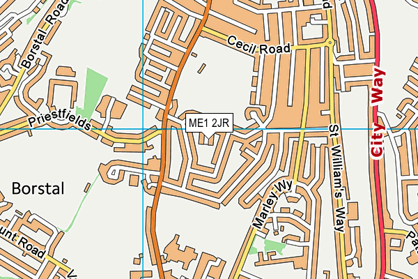 ME1 2JR map - OS VectorMap District (Ordnance Survey)