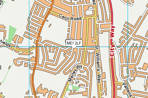 ME1 2LF map - OS VectorMap District (Ordnance Survey)