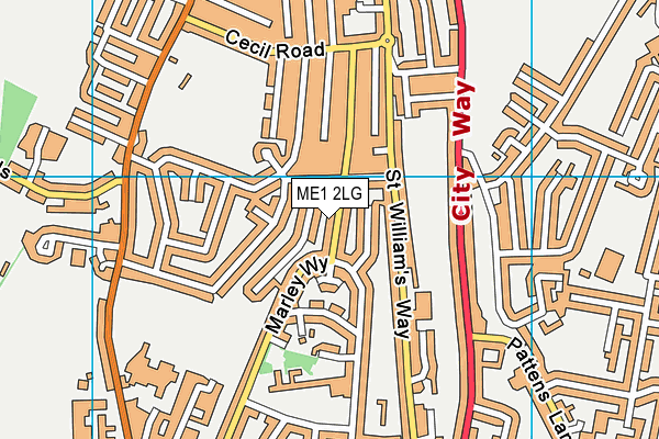 ME1 2LG map - OS VectorMap District (Ordnance Survey)