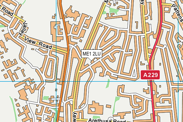 ME1 2LU map - OS VectorMap District (Ordnance Survey)