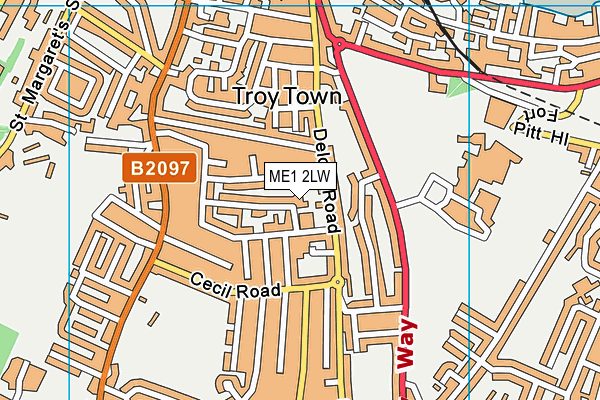 ME1 2LW map - OS VectorMap District (Ordnance Survey)