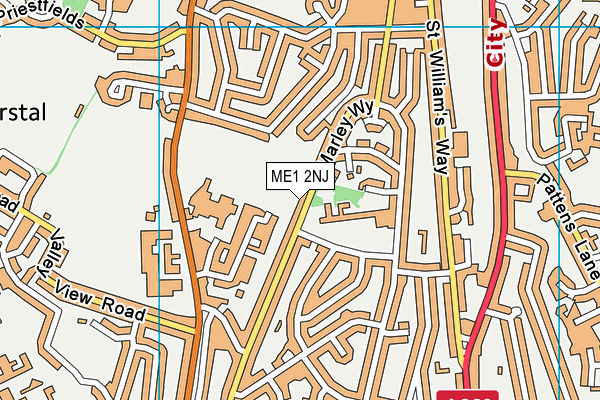 Delce Academy map (ME1 2NJ) - OS VectorMap District (Ordnance Survey)
