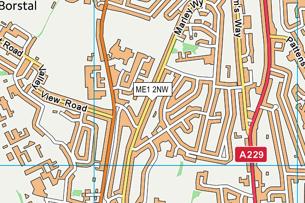 ME1 2NW map - OS VectorMap District (Ordnance Survey)