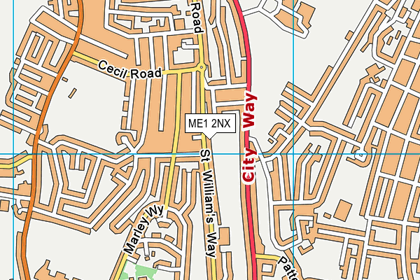 ME1 2NX map - OS VectorMap District (Ordnance Survey)