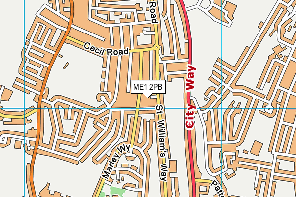 ME1 2PB map - OS VectorMap District (Ordnance Survey)