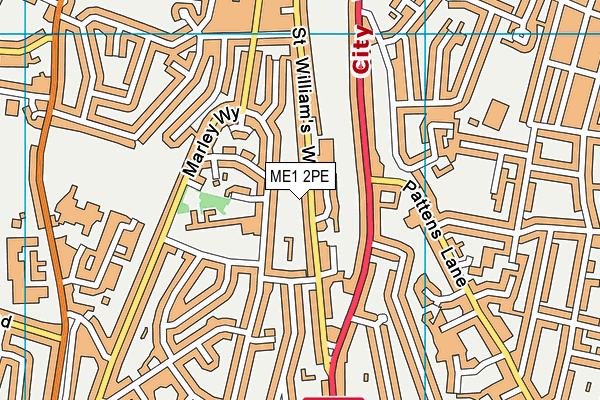 ME1 2PE map - OS VectorMap District (Ordnance Survey)