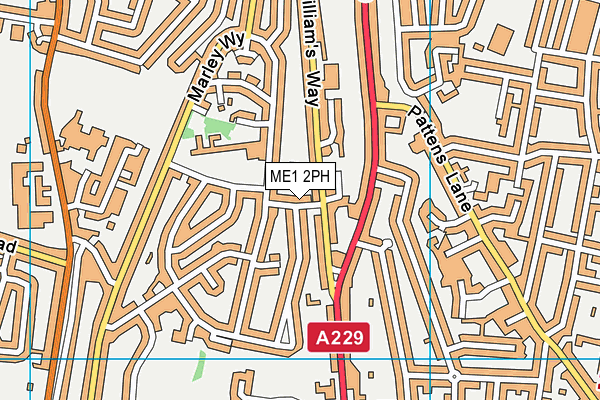 ME1 2PH map - OS VectorMap District (Ordnance Survey)