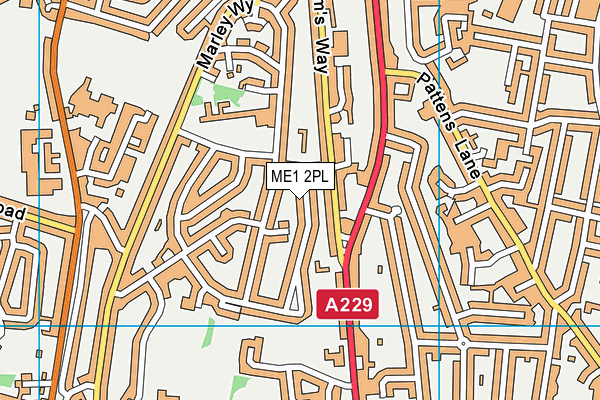ME1 2PL map - OS VectorMap District (Ordnance Survey)