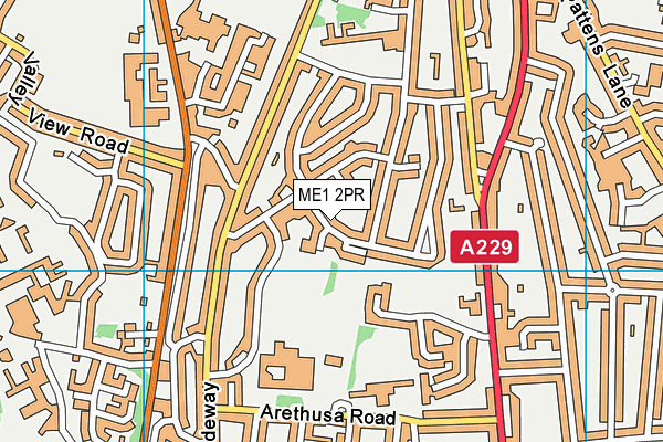 ME1 2PR map - OS VectorMap District (Ordnance Survey)