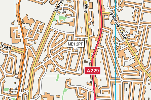 ME1 2PT map - OS VectorMap District (Ordnance Survey)
