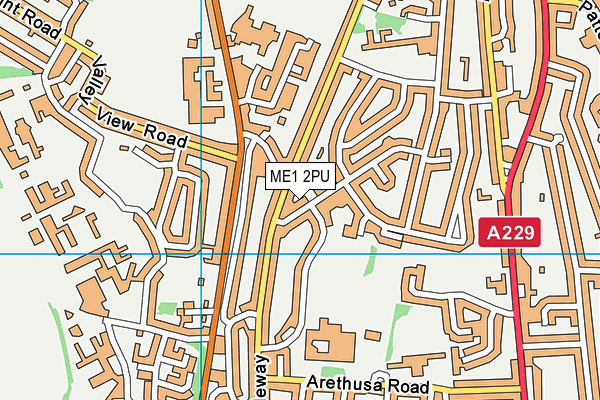 ME1 2PU map - OS VectorMap District (Ordnance Survey)