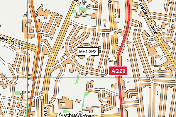 ME1 2PX map - OS VectorMap District (Ordnance Survey)