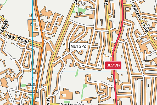 ME1 2PZ map - OS VectorMap District (Ordnance Survey)