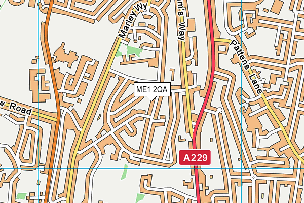 ME1 2QA map - OS VectorMap District (Ordnance Survey)