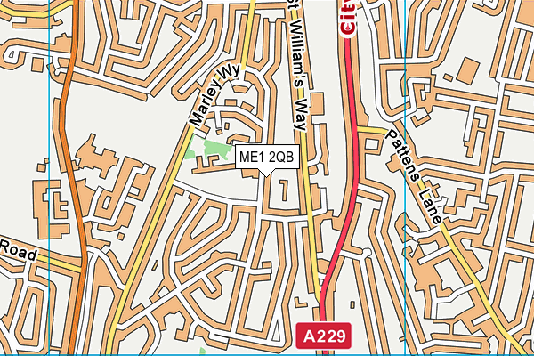 ME1 2QB map - OS VectorMap District (Ordnance Survey)