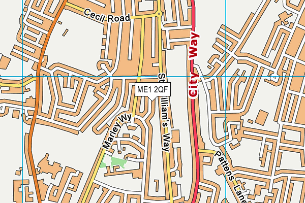 ME1 2QF map - OS VectorMap District (Ordnance Survey)