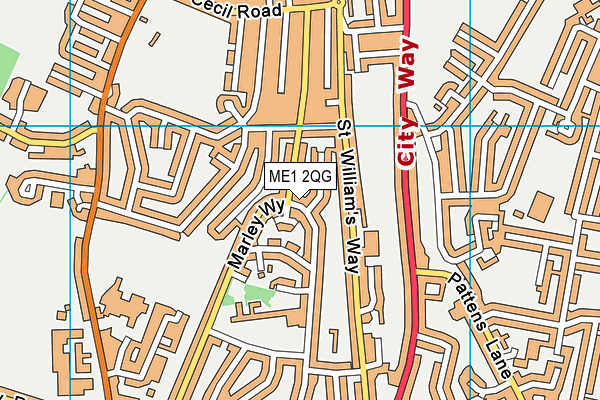ME1 2QG map - OS VectorMap District (Ordnance Survey)