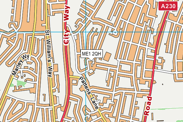 ME1 2QH map - OS VectorMap District (Ordnance Survey)