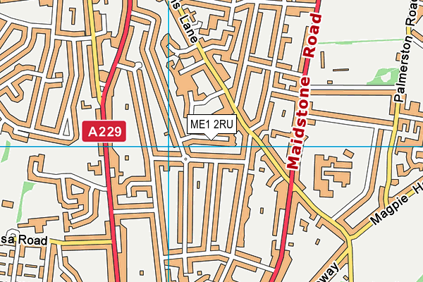 ME1 2RU map - OS VectorMap District (Ordnance Survey)